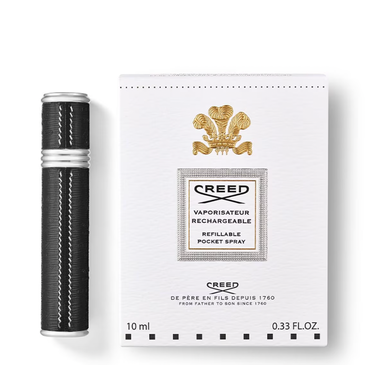 Creed Refillable Pocket Spray Leather Atomiser 10ml black/silver