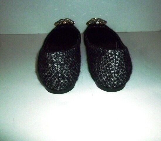 Dolce Black and White Tweed Bellucci Ballet Flats Size 395