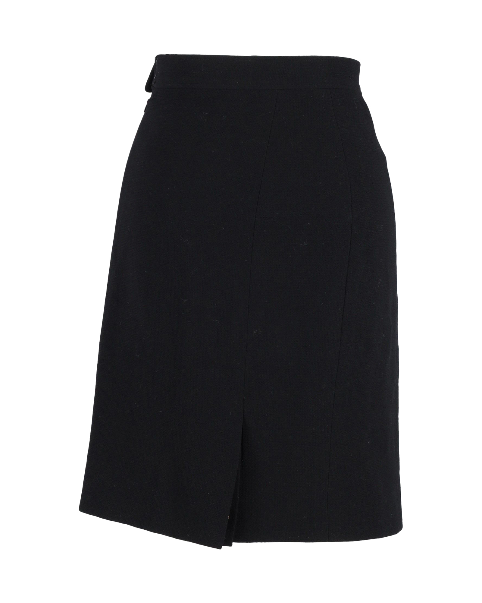 Preowned Chanel Black Pencil Skirt Size S polyester