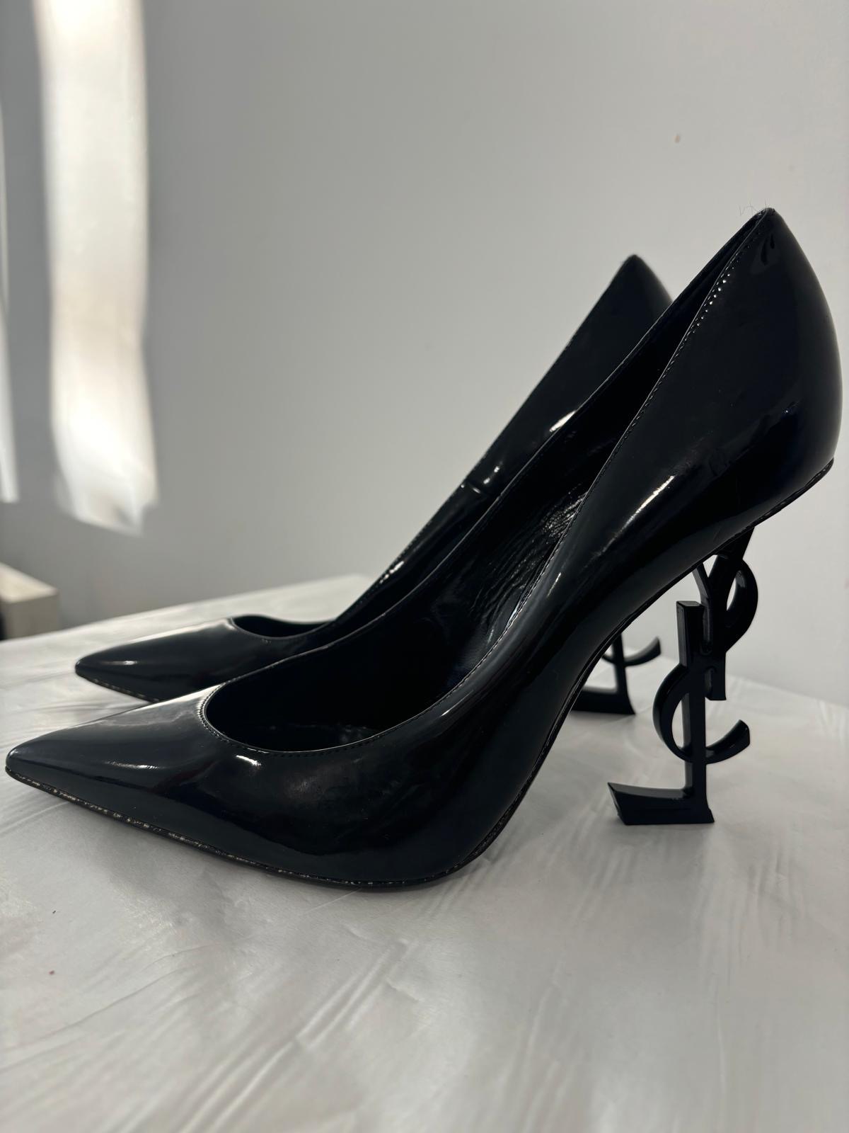 Preowned Saint Laurent Black Patent Leather Opyum 110 Pumps Size 39