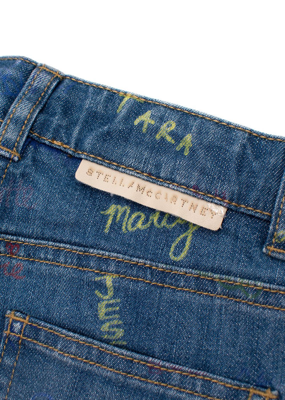 Stella McCartney Kids 6Y Name Graffiti  Blue Wash Jeans Size 6 Years