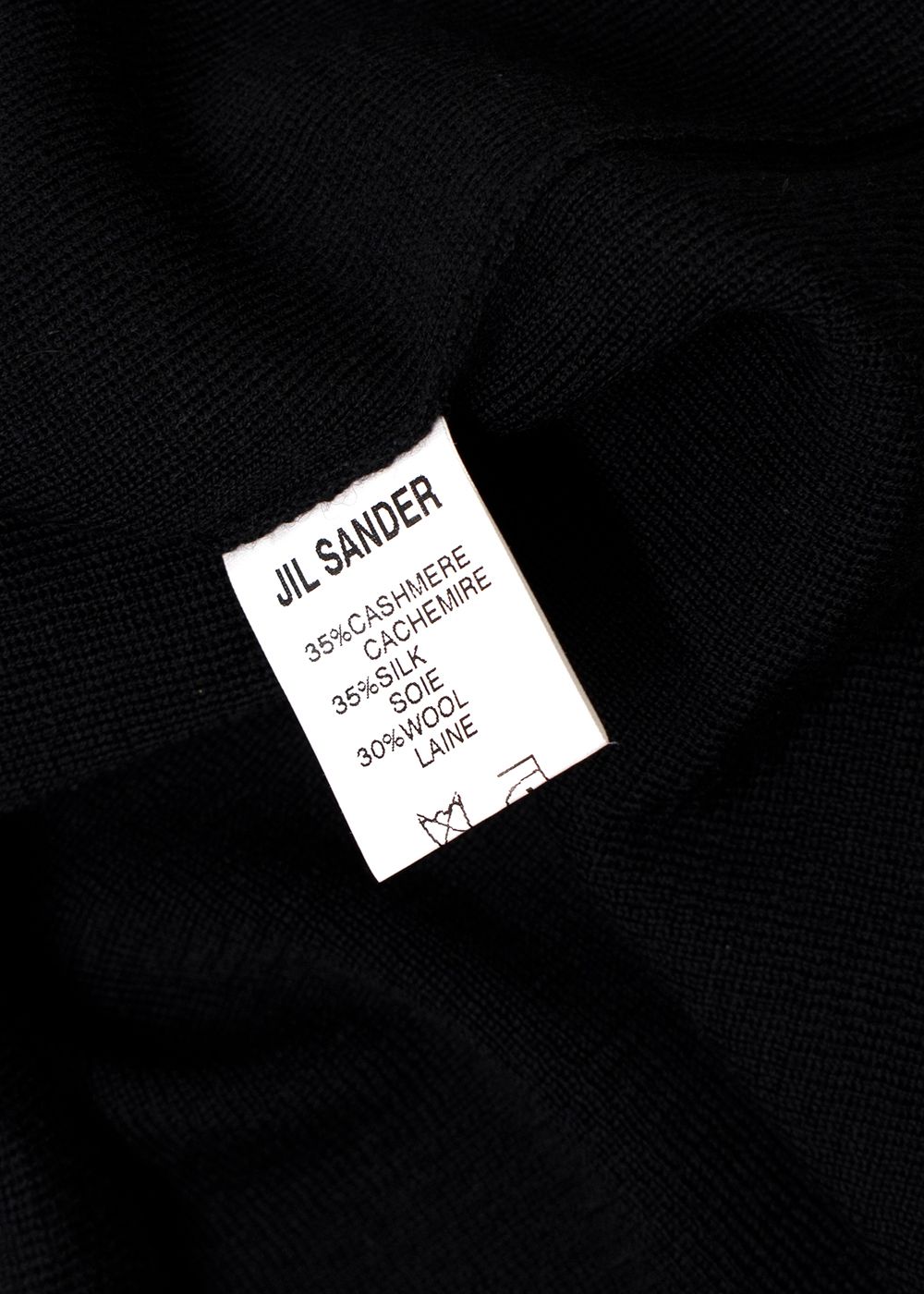 Jil Sander Black Fine Knit Jumper Size XS cashmere