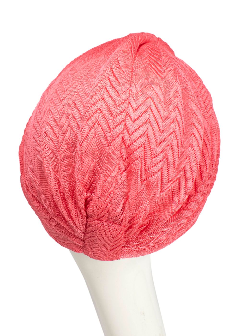 Preowned Missoni Coral Knit Turban Pink polyester