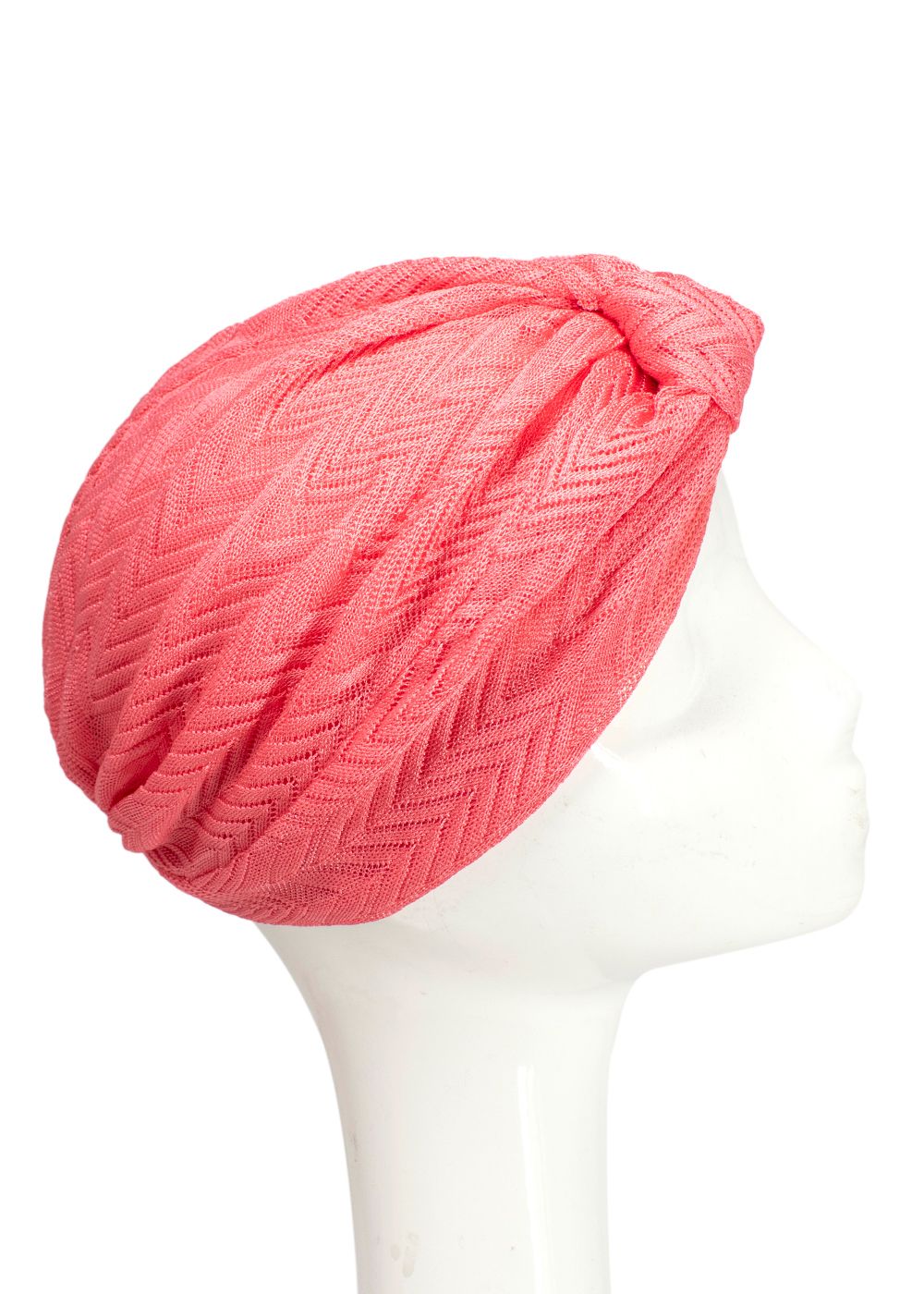 Preowned Missoni Coral Knit Turban Pink polyester