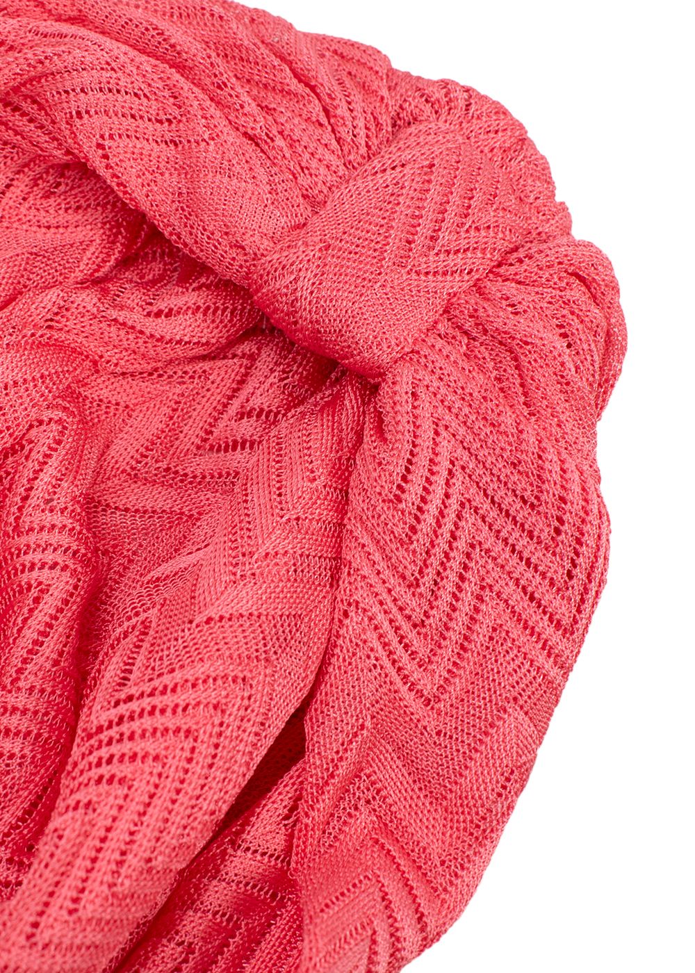 Preowned Missoni Coral Knit Turban Pink polyester