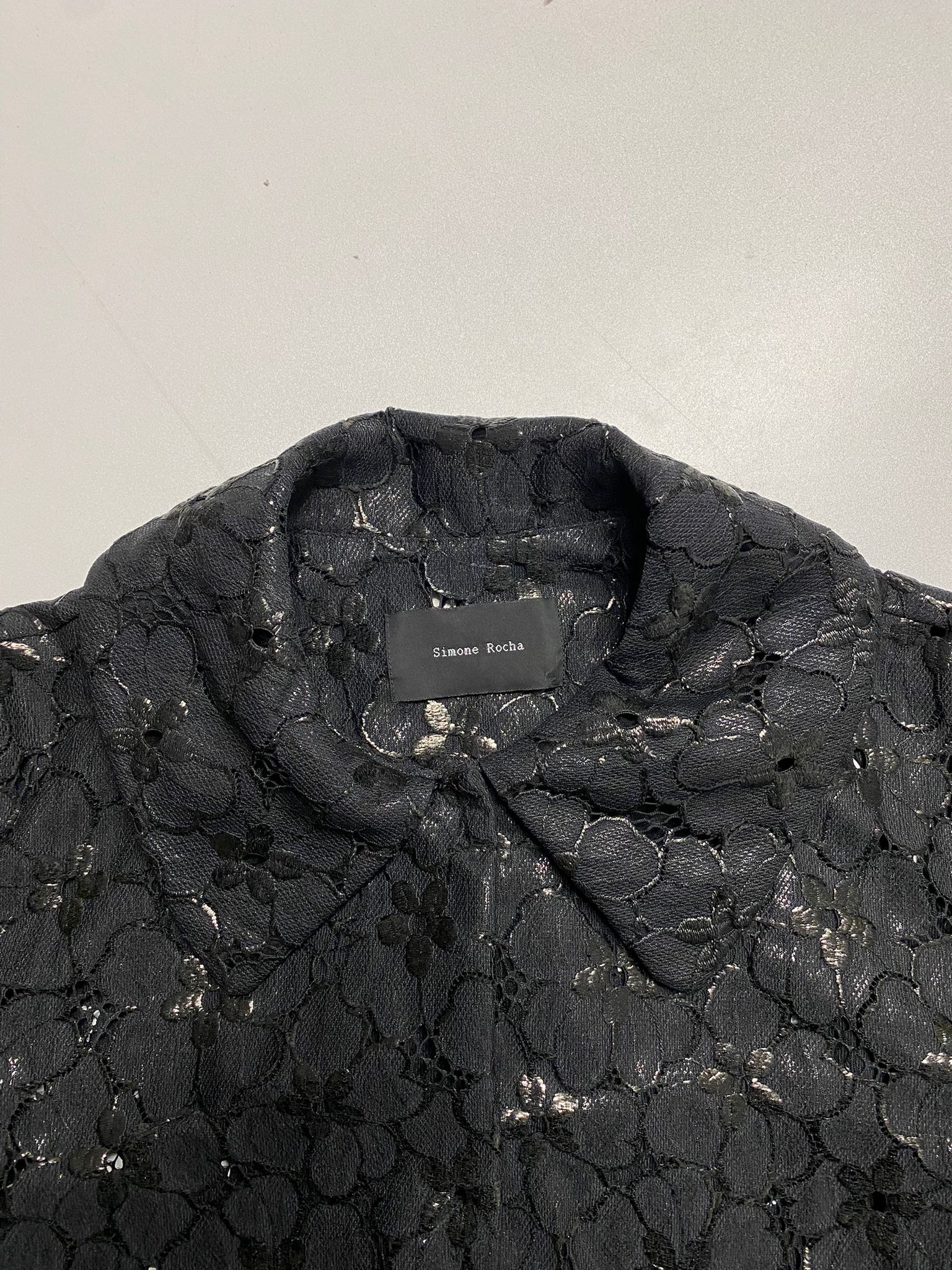 Preowned Simone Rocha Black Lace Jacket Size S nylon