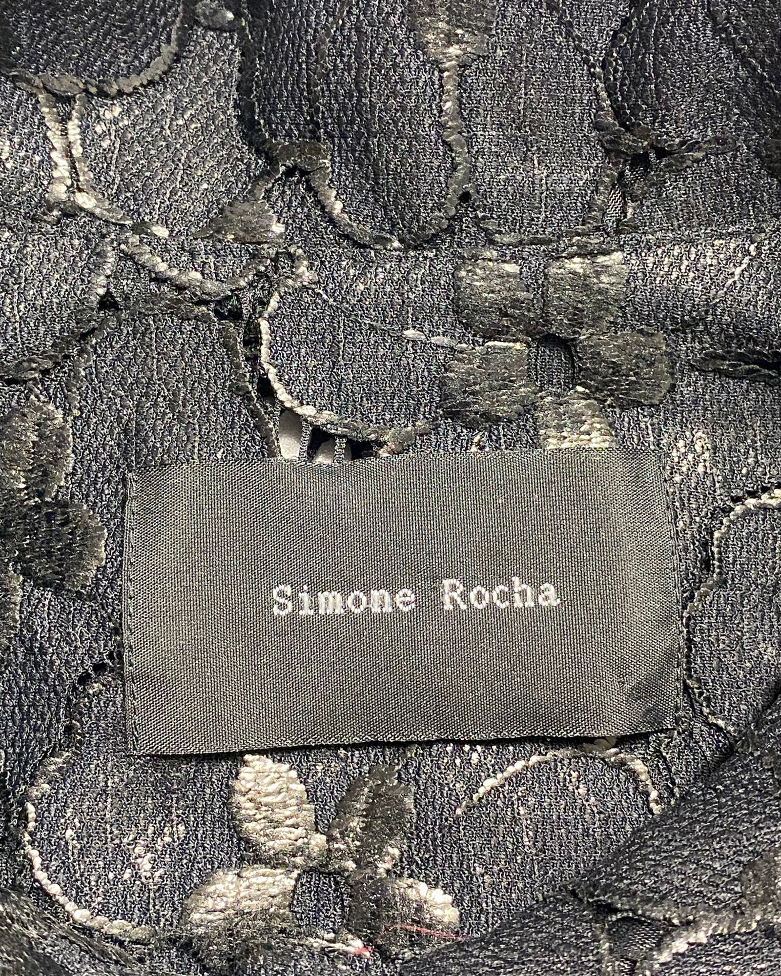 Preowned Simone Rocha Black Lace Jacket Size S nylon