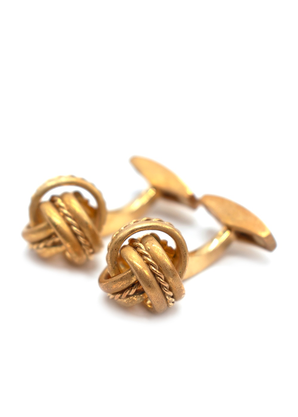 Men's Preowned Tateossian Gold-Plated Silver Knot Cufflinks Gold gold plated sterling silver