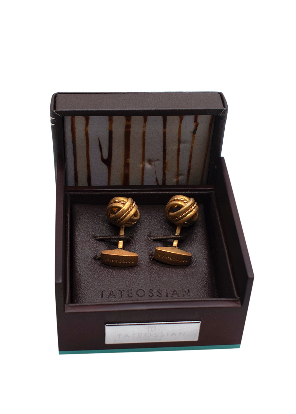 Men's Preowned Tateossian Gold-Plated Silver Knot Cufflinks Gold gold plated sterling silver