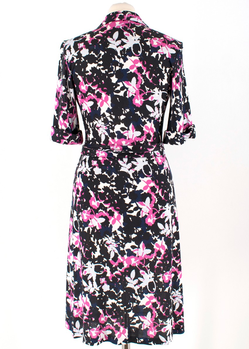 Preowned Diane von Furstenberg Jessica Printed Silk Wrap Dress Size XXS Floral / Patterned fur