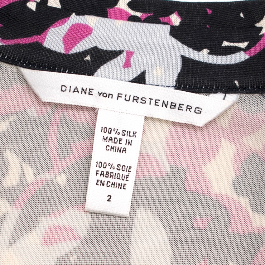 Preowned Diane von Furstenberg Jessica Printed Silk Wrap Dress Size XXS Floral / Patterned fur