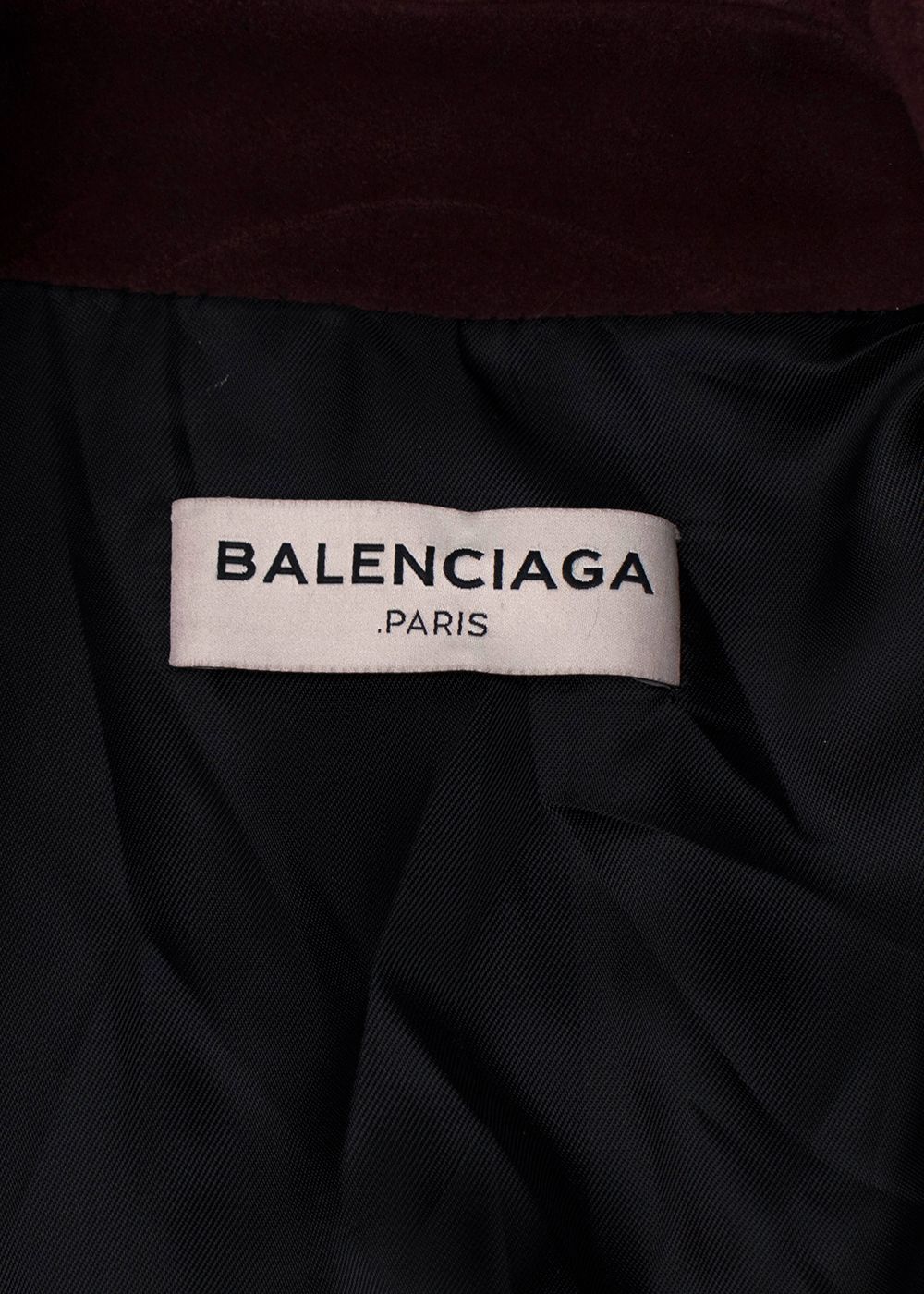 Preowned Balenciaga Burgundy Suede Biker Jacket Size M