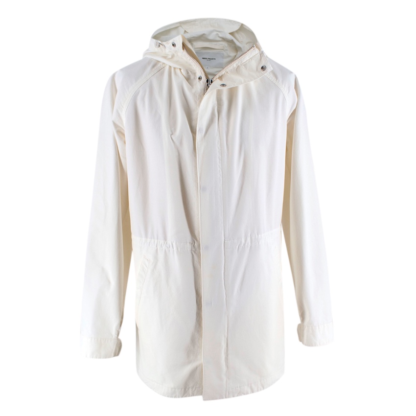 Norse Projects Ivory Hooded Raincoat Size S