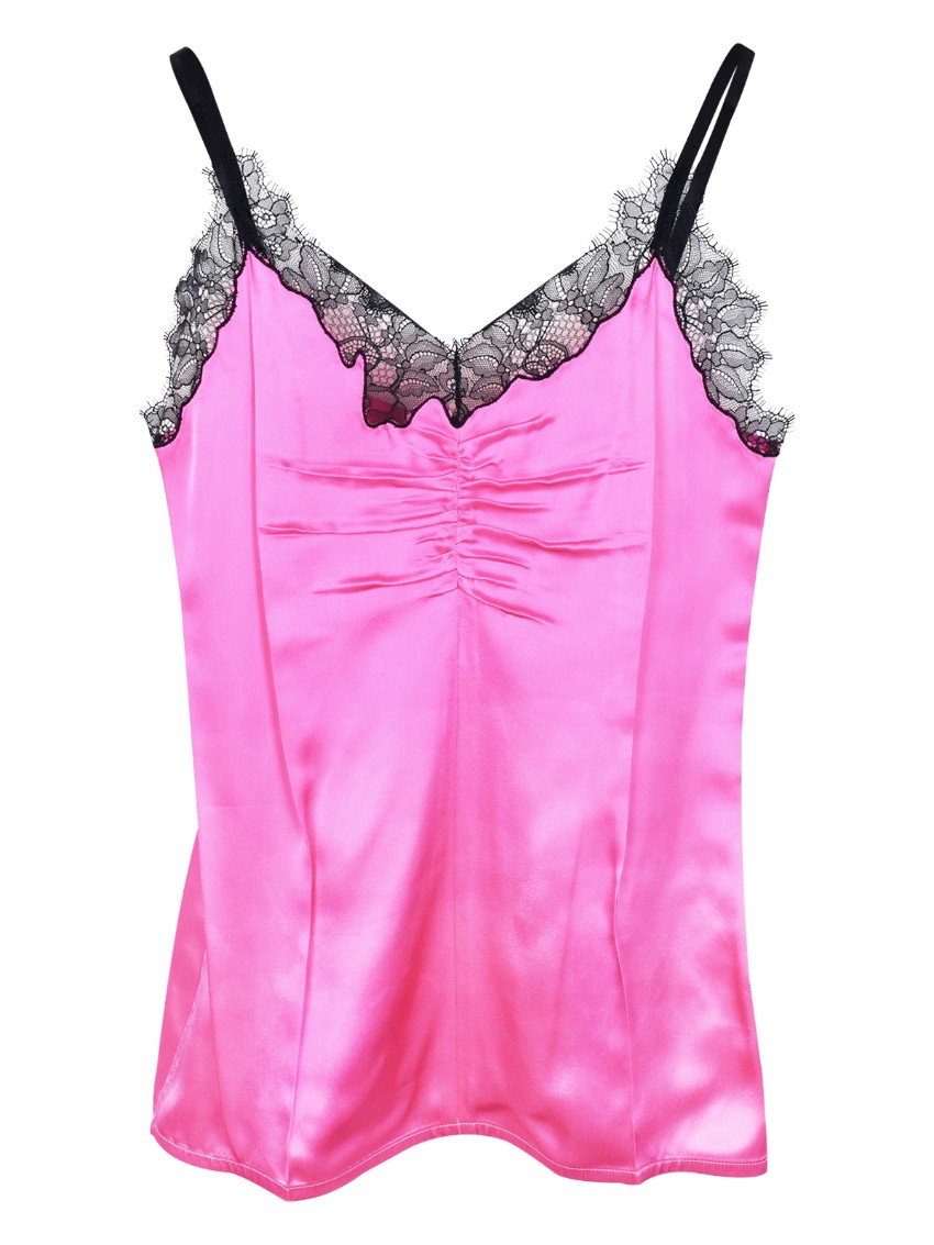 Helmut Lang Sleeveless Lace Trim Cami Slip Top Size L Pink