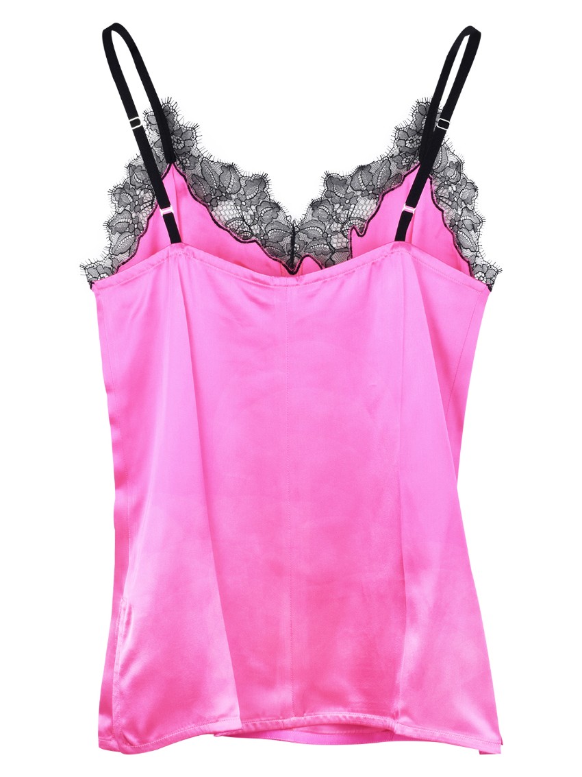 Helmut Lang Sleeveless Lace Trim Cami Slip Top Size L Pink