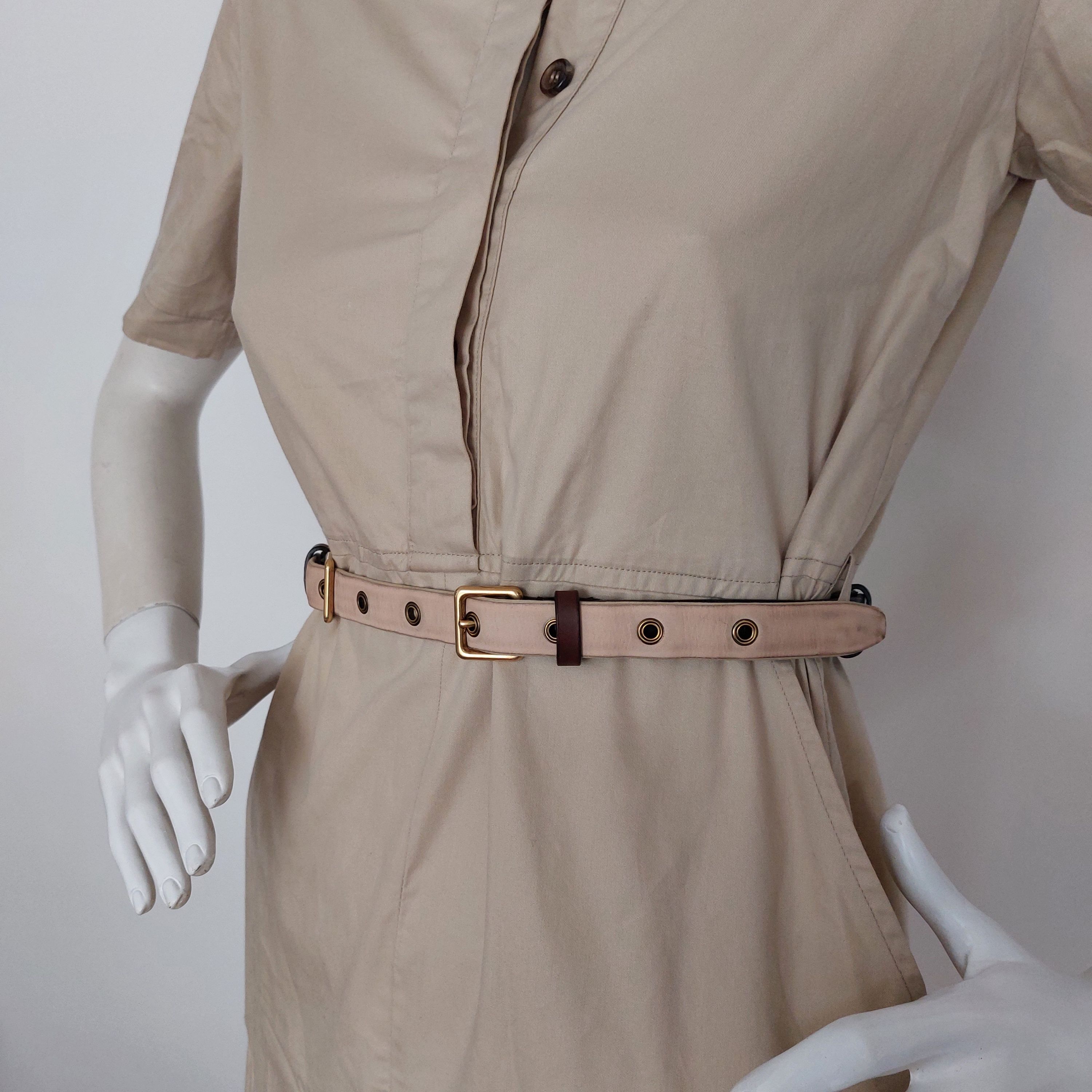 Preowned Celine Phoebe Philo Cotton Safari Dress Size S beige