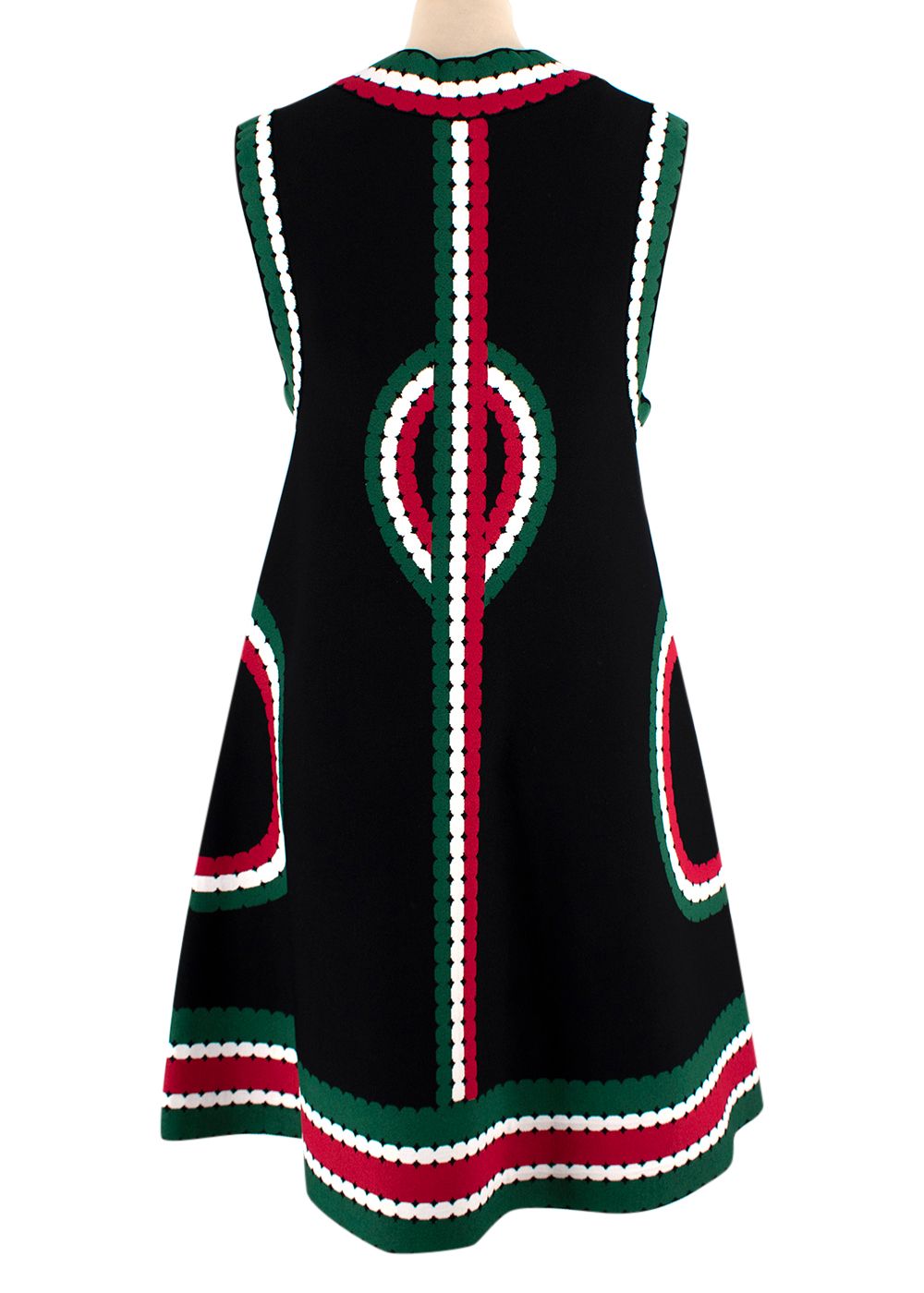 Alaia Jacquard-knit mini dress Size S Black red green and white viscose