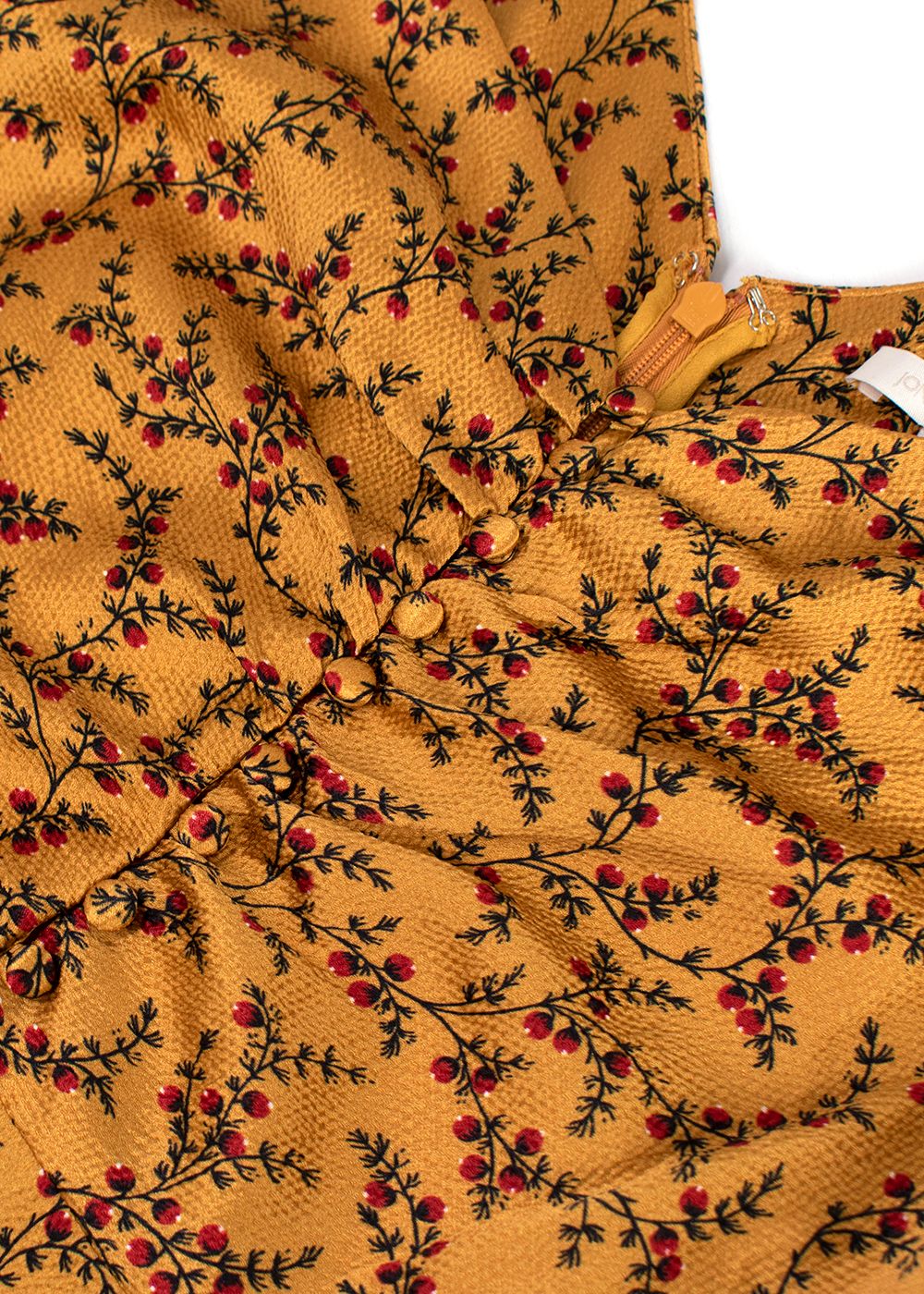 Jonathan Simkhai Hammered Twist Front Top Size M mustard red black silk/elastane/polyester