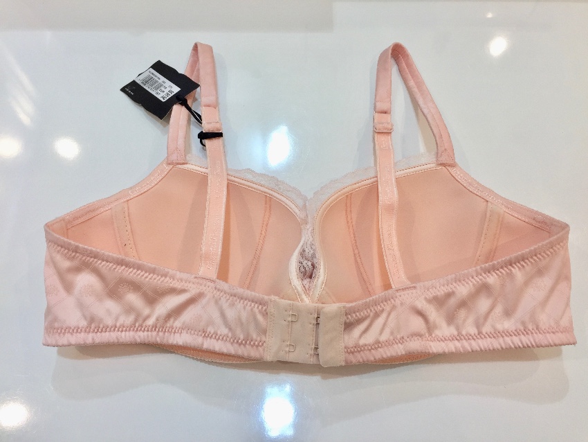 Chantal Thomass Rose Pink Satin Jacquard Pad Bra Size M lace