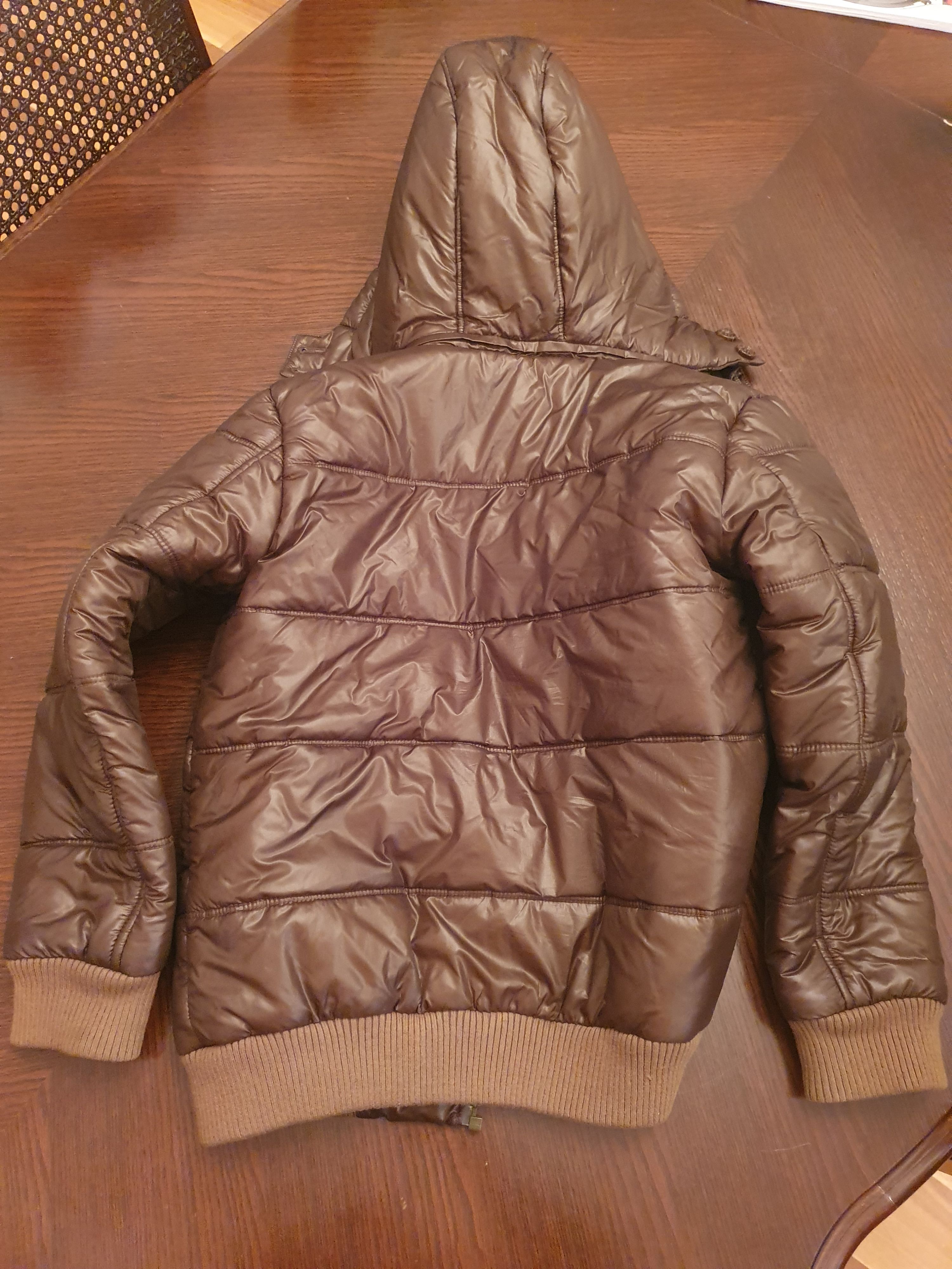 Boys Preowned Burberry Brown nylon padded jacket Size 10 Years + polyester