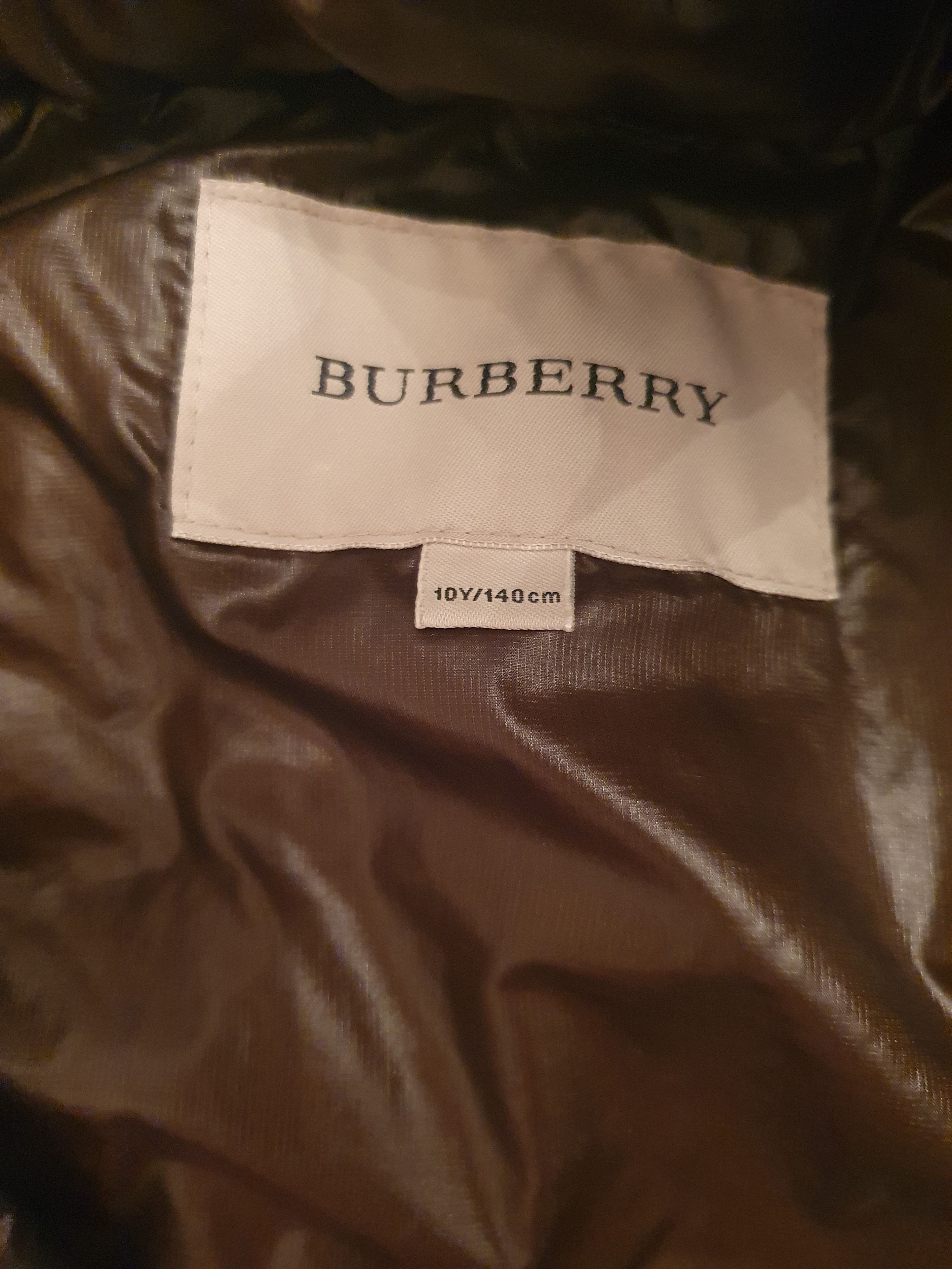 Boys Preowned Burberry Brown nylon padded jacket Size 10 Years + polyester