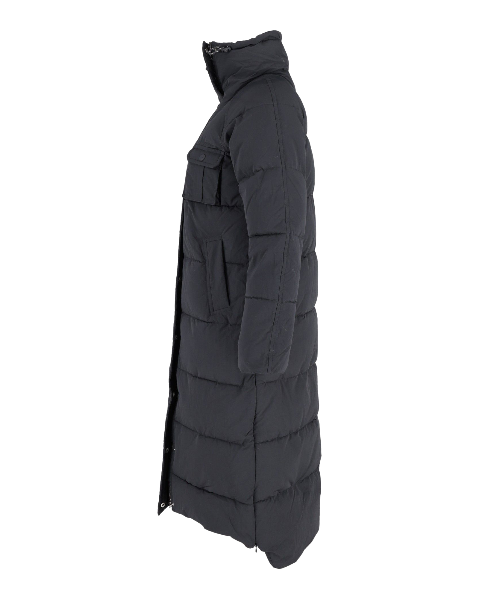 Ganni Charcoal Grey Longline Puffer Coat Size XXS