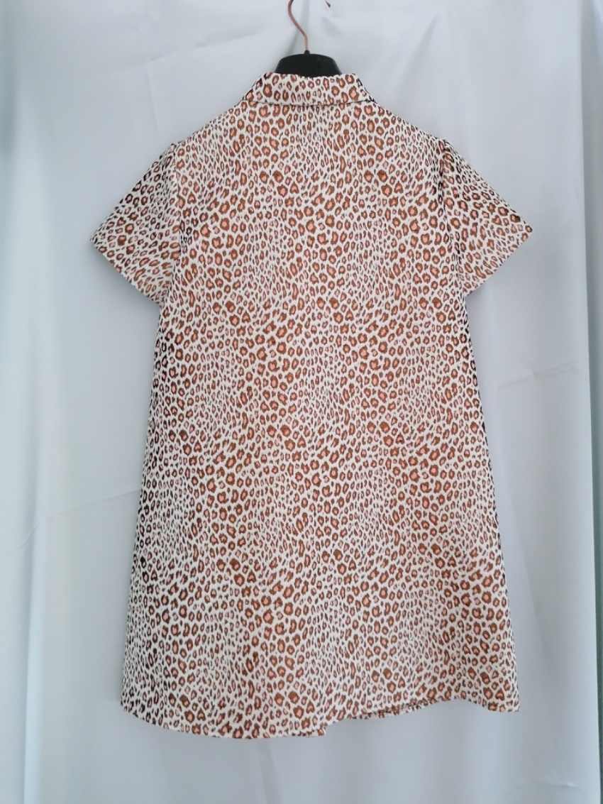 Boys Roberto Cavalli Junior 10Y Animal Print Ruffle Front Dress Size 10 Years + Beige/Nude polyester