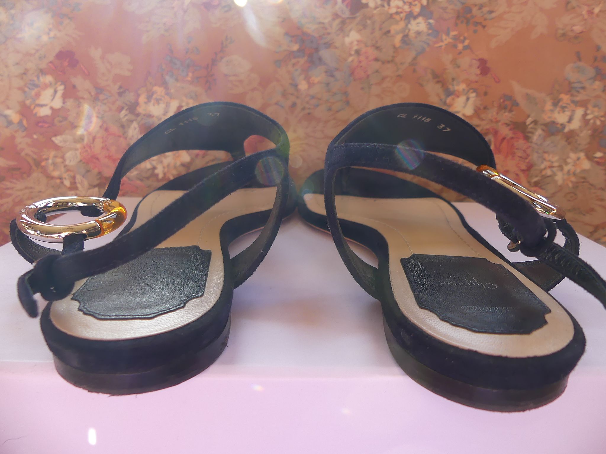 Preowned Dior Blue Suede Sandals Size 37 navy