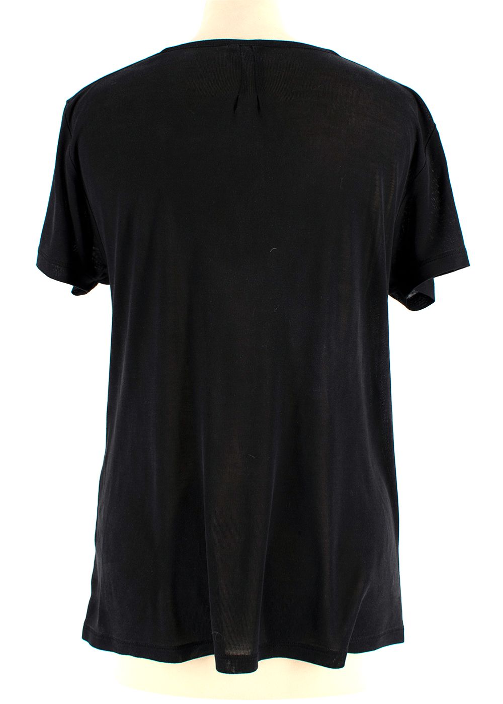 Preowned Saint Laurent Black Cotton Lightweight Pocket T-shirt Size S