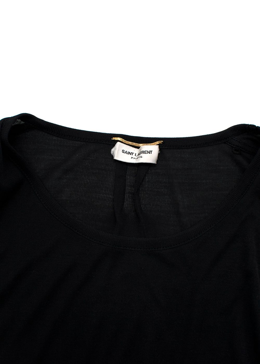 Preowned Saint Laurent Black Cotton Lightweight Pocket T-shirt Size S