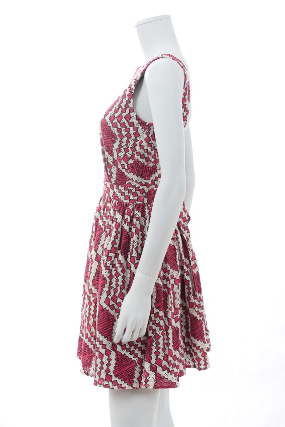 Thakoon Addition Embroidered Mini Dress Size XS Red cotton