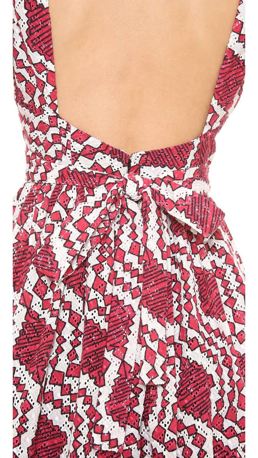 Thakoon Addition Embroidered Mini Dress Size XS Red cotton