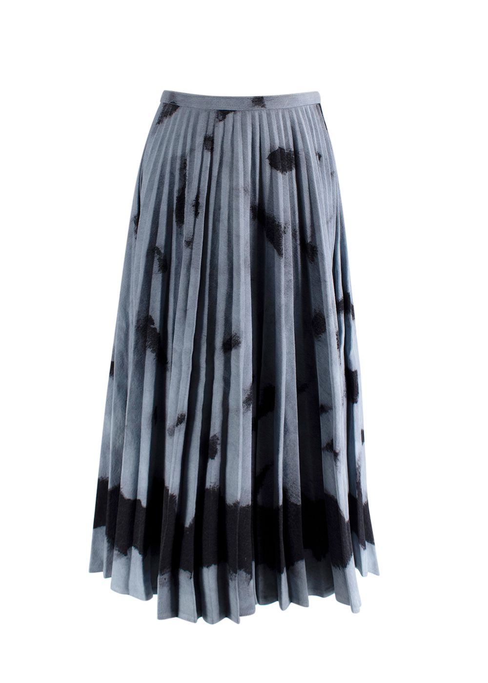 Dior Blue Tie Dye Pleated Skirt Size XXL cotton