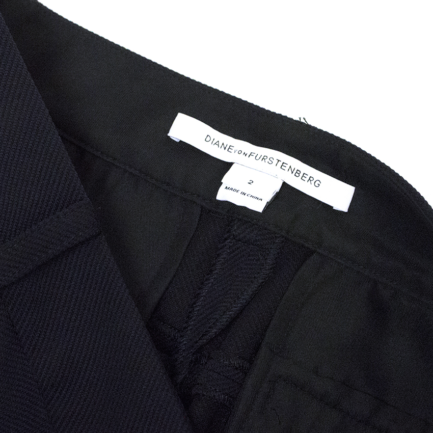 Diane Von Furstenberg Navy Blue Trousers Size XXS