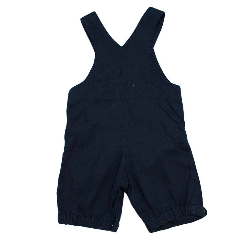 Boys Preowned Tartine et Chocolat Baby Navy dungarees Size 18-24 Months Blue linen