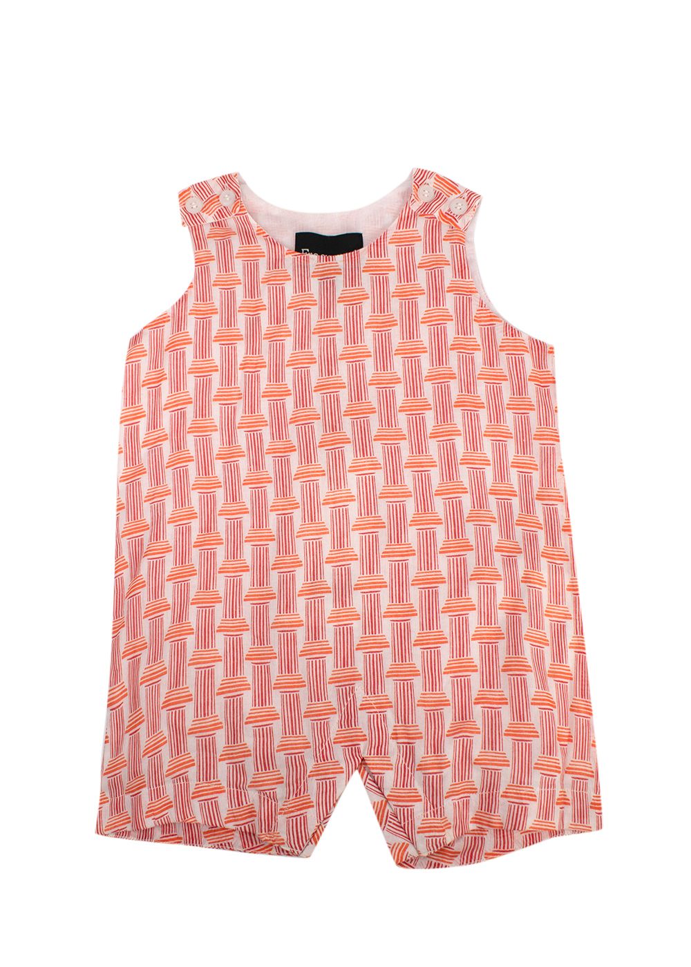 Boys Fragonard Orange 6-12m Romper Size 9-12 Months orange white cotton