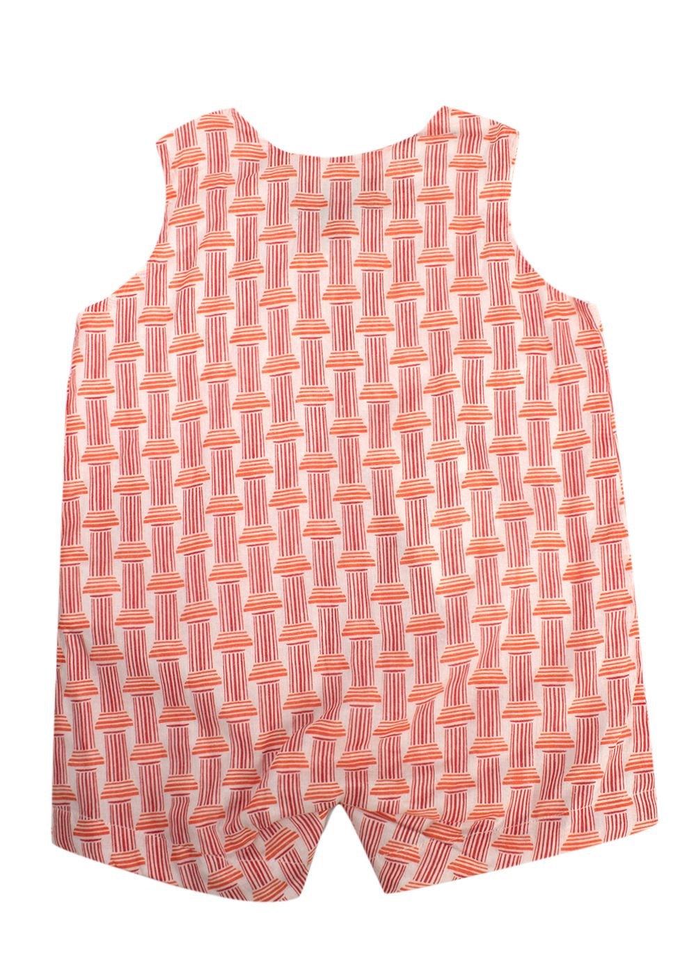 Boys Fragonard Orange 6-12m Romper Size 9-12 Months orange white cotton