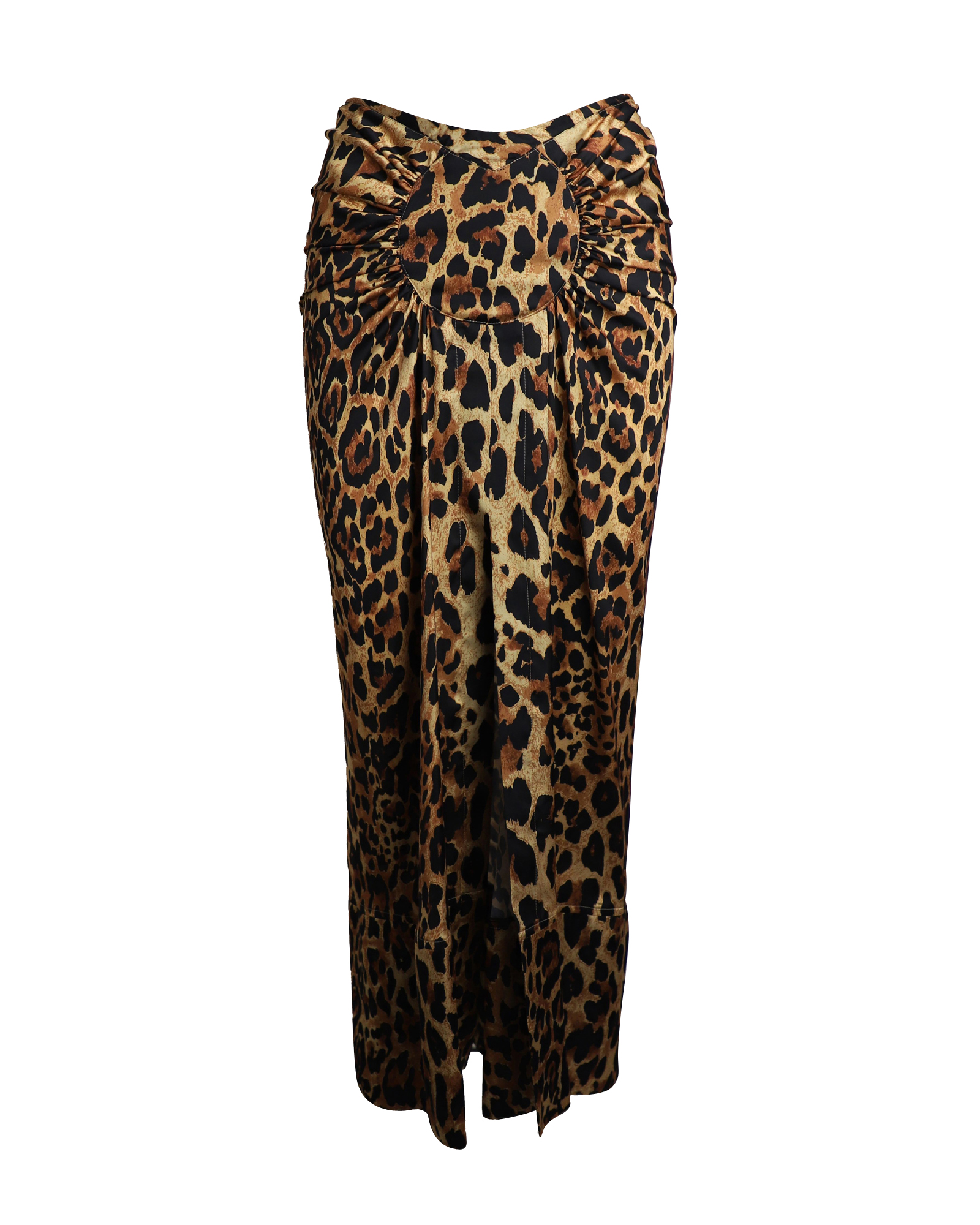 Preowned Paco Rabanne Animal Print Draped Midi Skirt Size XS polyester