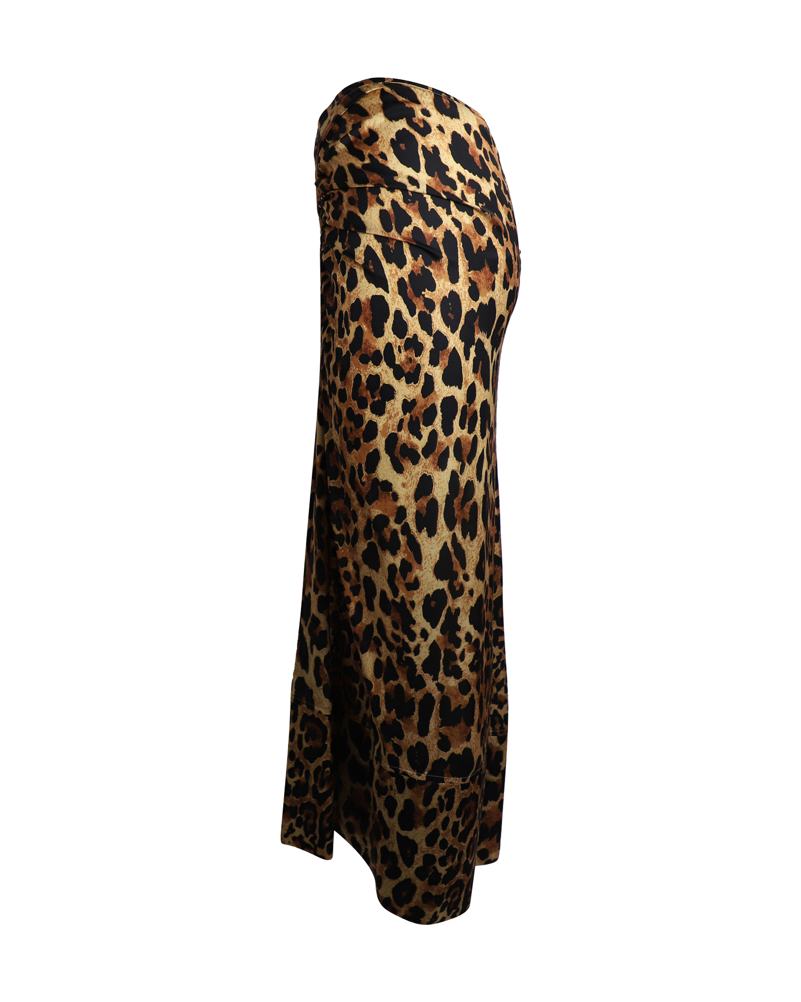 Preowned Paco Rabanne Animal Print Draped Midi Skirt Size XS polyester