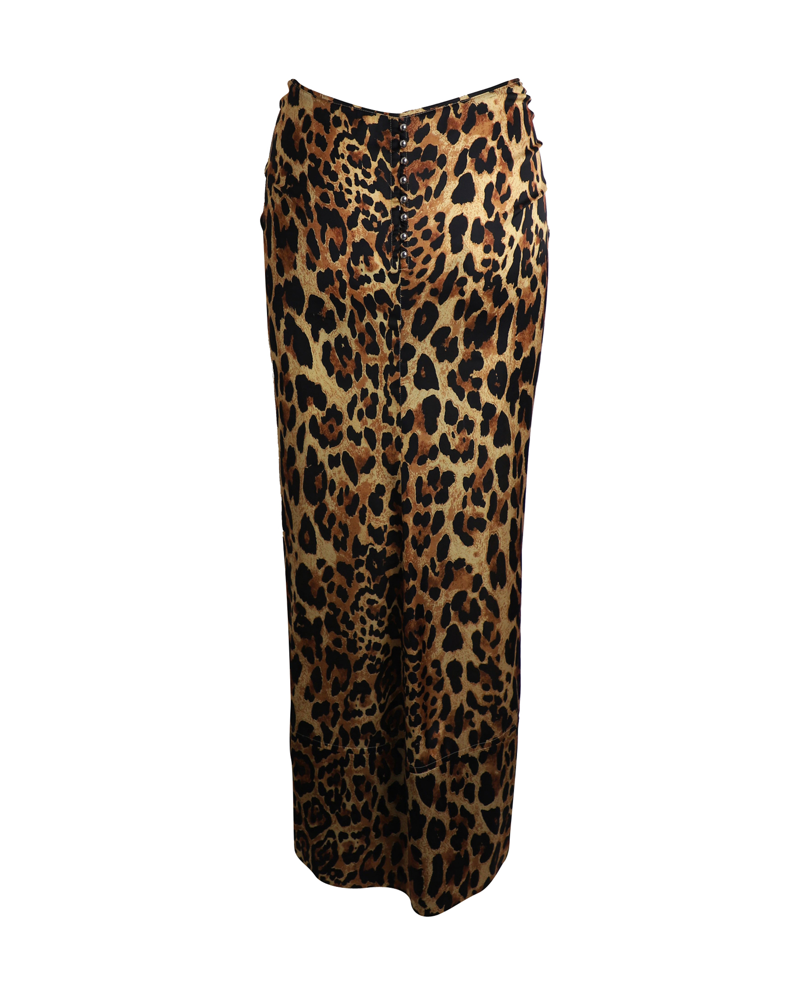 Preowned Paco Rabanne Animal Print Draped Midi Skirt Size XS polyester