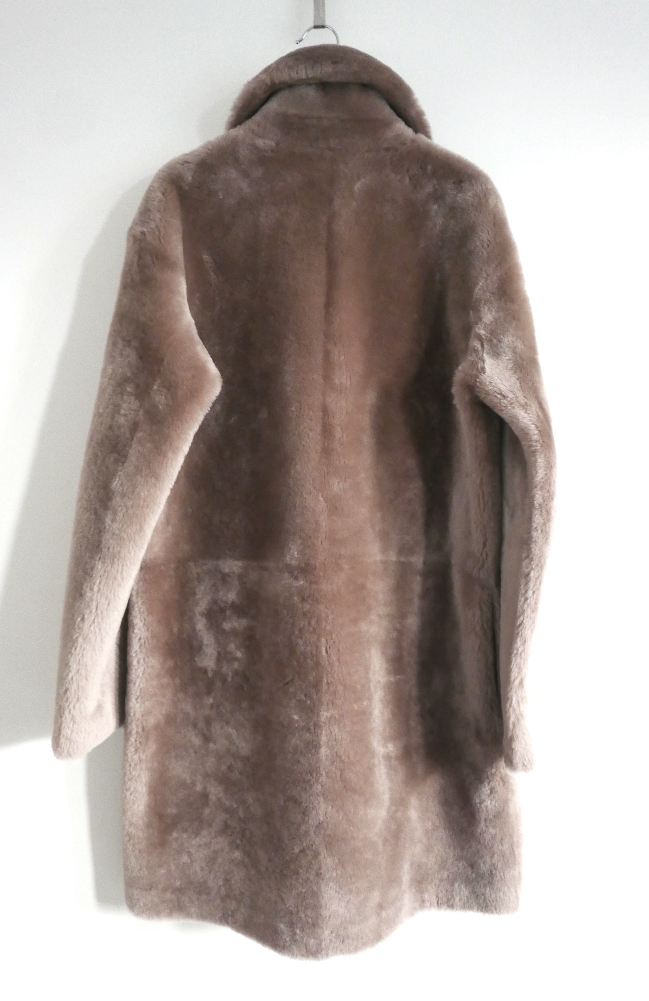 Preowned Helmut Lang Brown Reversible Shearling Coat Size L Fawn leather