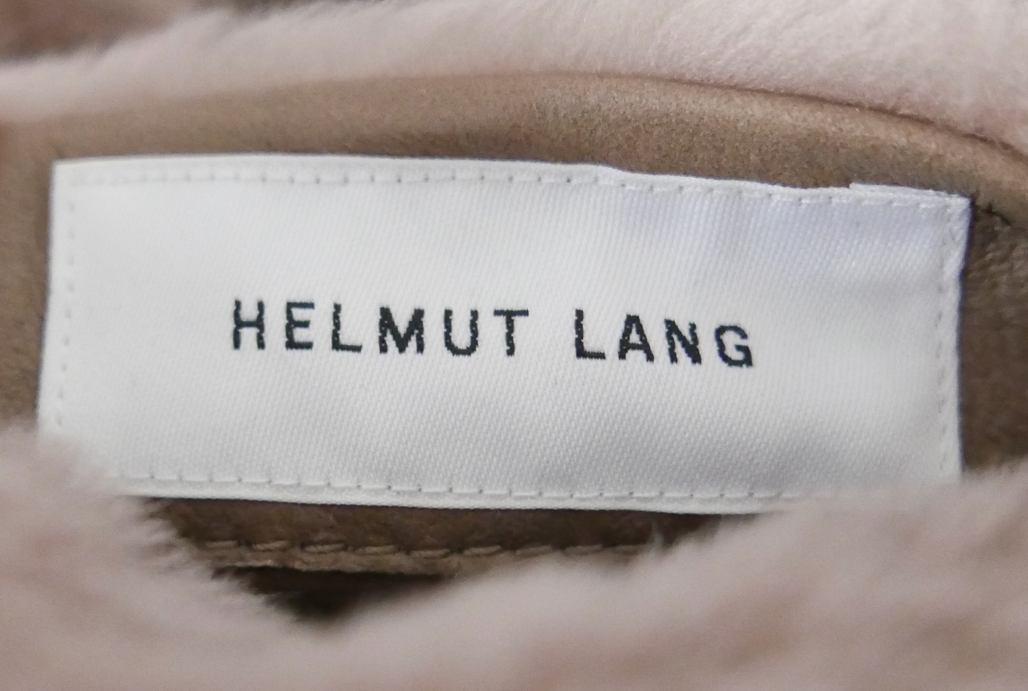 Preowned Helmut Lang Brown Reversible Shearling Coat Size L Fawn leather