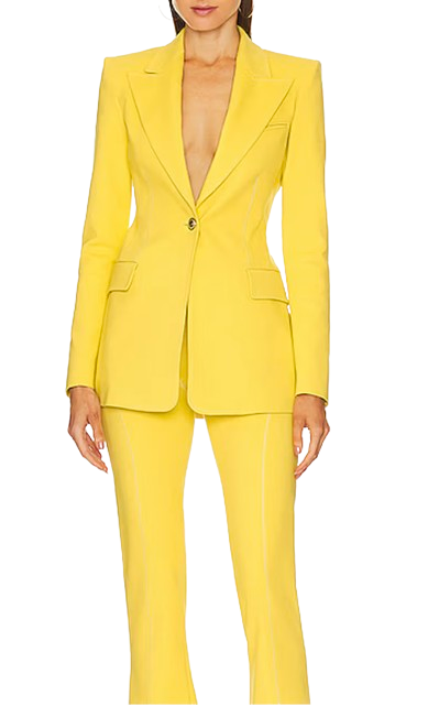 Dundas Yellow Punto Milano Parisi Blazer Size 38 viscose