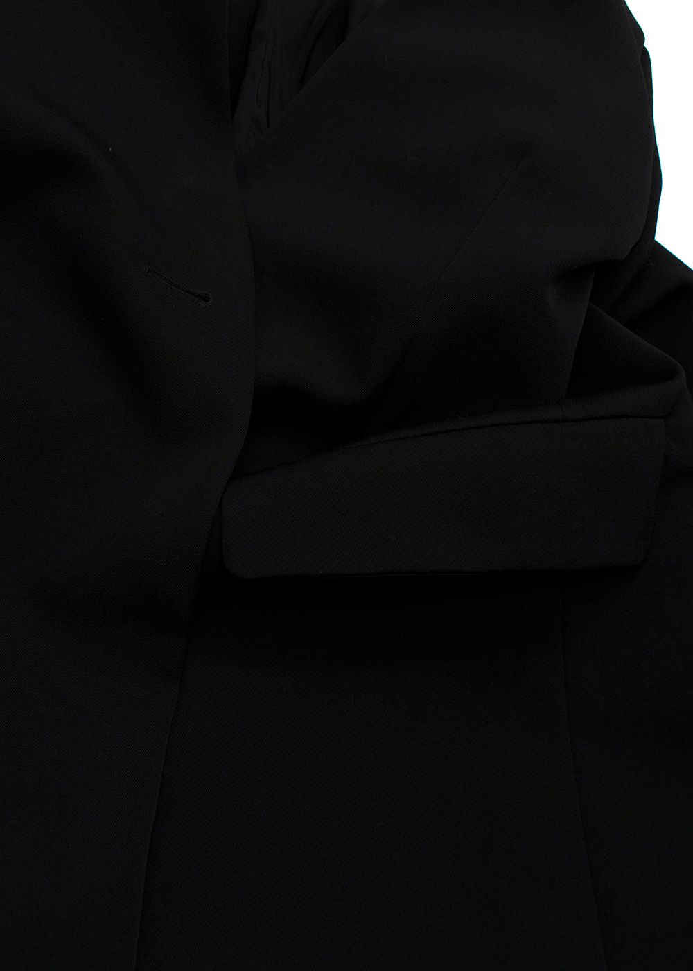 Issue Twelve Black Collarless Single Breasted Blazer Size S wool