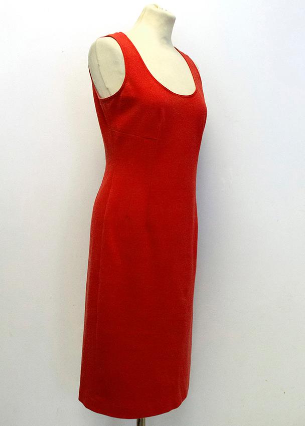 Preowned DKNY Red Sleeveless Dress Size S cotton