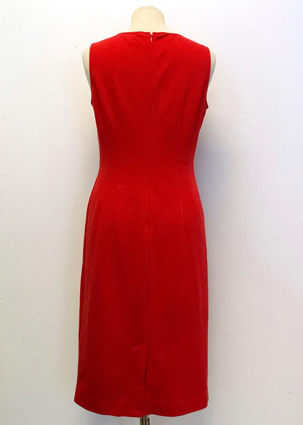 Preowned DKNY Red Sleeveless Dress Size S cotton