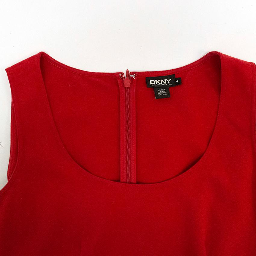 Preowned DKNY Red Sleeveless Dress Size S cotton