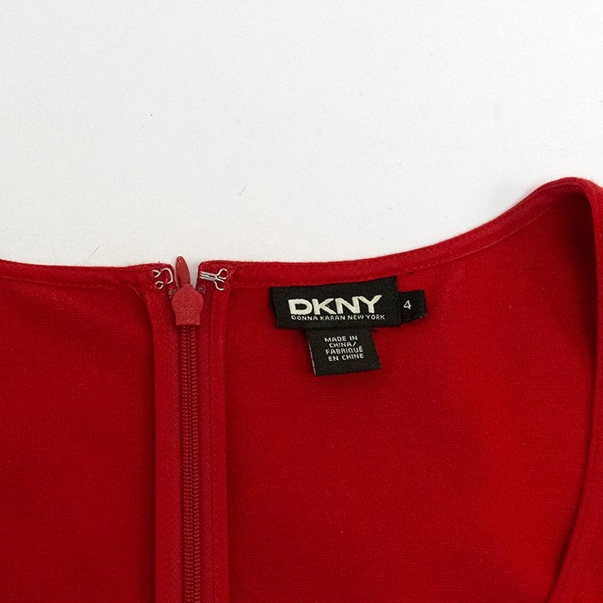 Preowned DKNY Red Sleeveless Dress Size S cotton