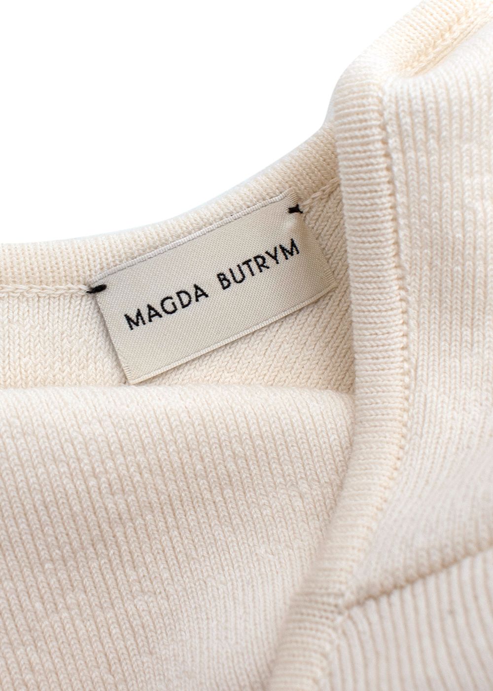 Magda Butrym Cream Knitted Cardigan And Flares Set Size XS cotton/silk/elastane