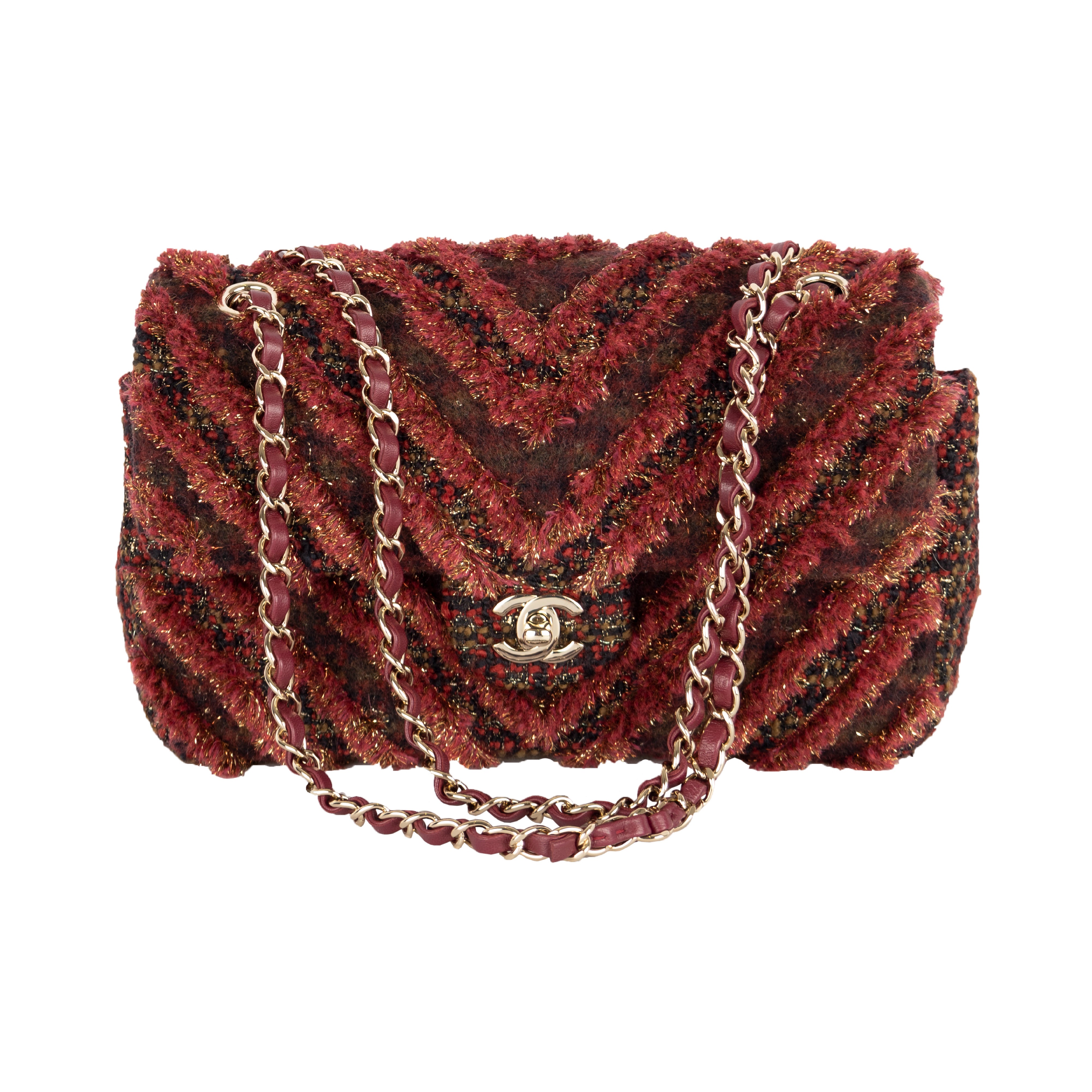 Chanel Red Tweed Flap Bag - '20s